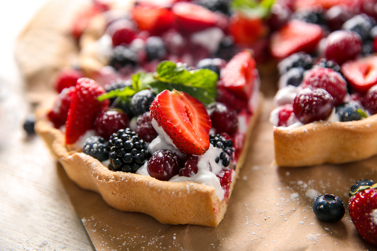 tarta fresas moras teñir dientes