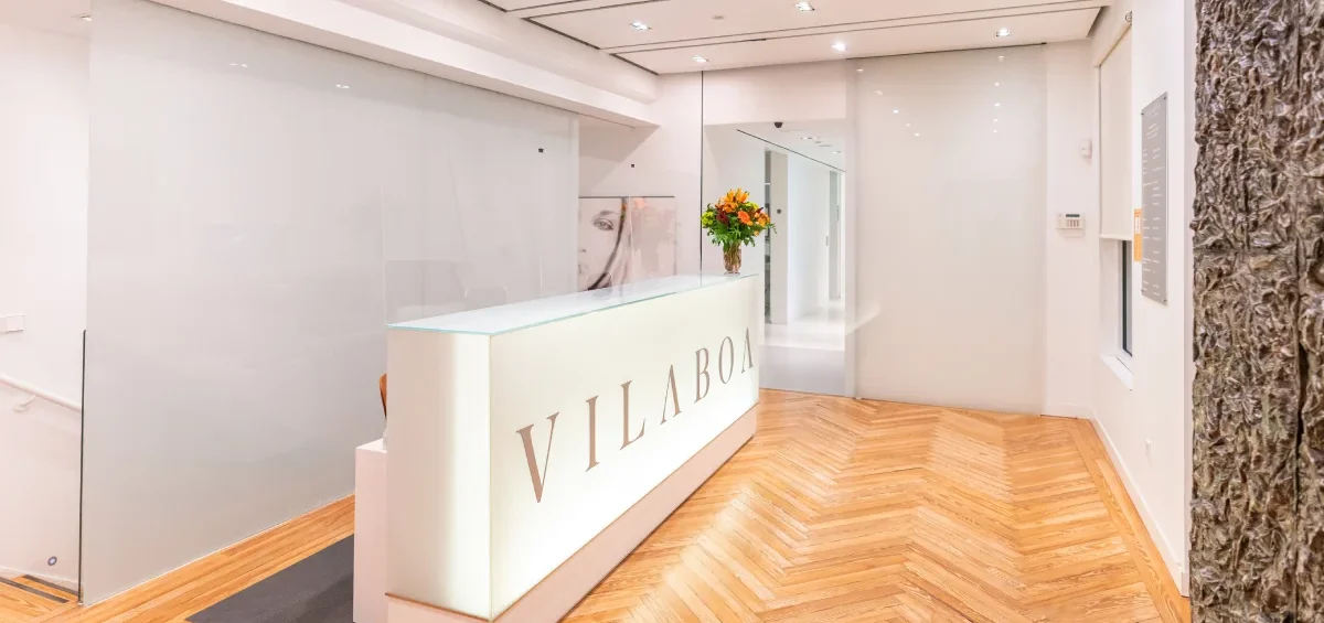 Recepción de Vilaboa, clínica dental de Madrid.